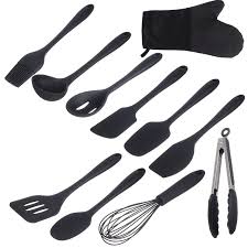 Kit de Utensílios de silicone preto